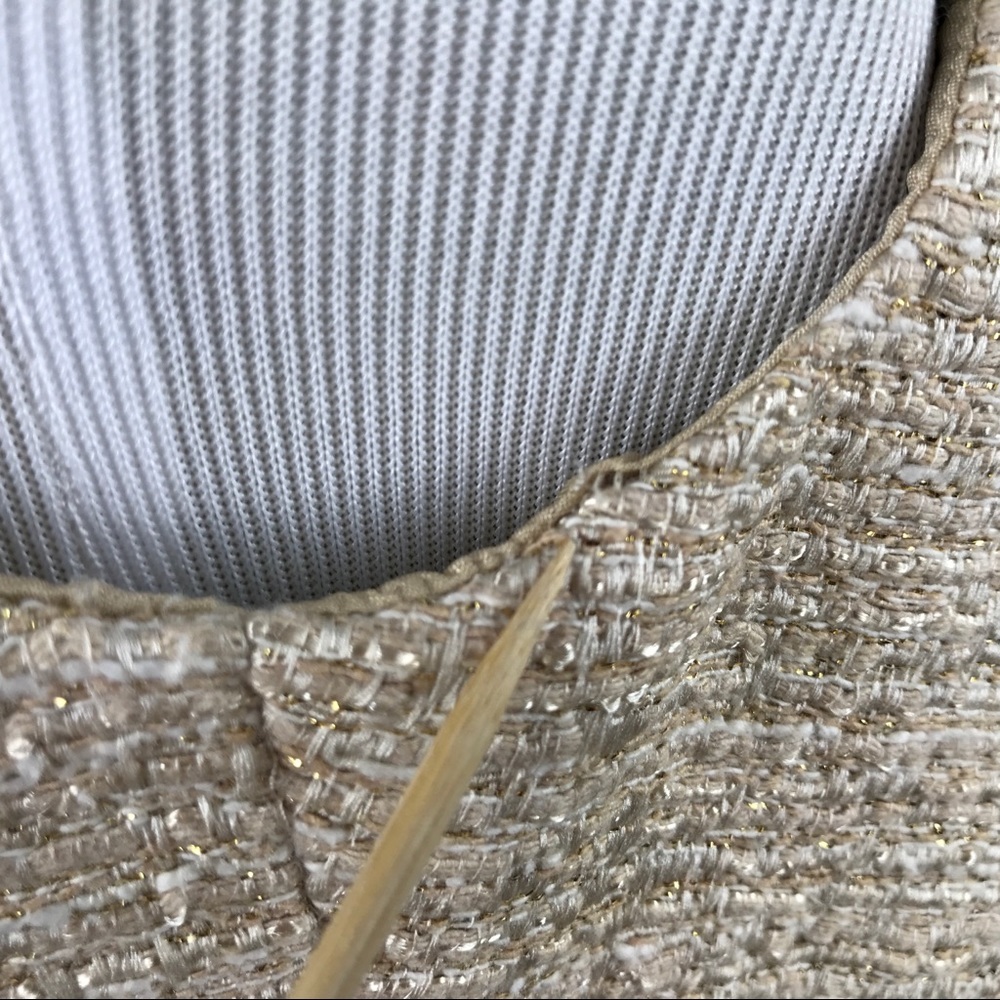 Etcetera Tweed Sheath Dress Sz 8 Gold Metallic - Picture 4 of 6